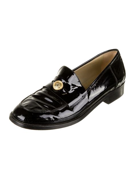 versace patent leather loafers|versace slippers.